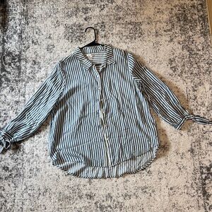 Muse Black and White Striped Button-Down Shirt